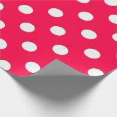 Rode Sjabloon Witte Polka Dots Kerst Elegant Cadeaupapier (Hoek)