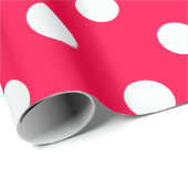 Rode Sjabloon Witte Polka Dots Kerst Elegant Cadeaupapier (Rol Hoek)
