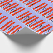 Rode ski's met paarse inpakpapier (Hoek)