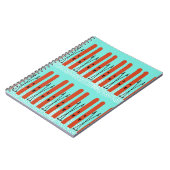 Rode ski's op blauw notitieboek (Linkerzijde)