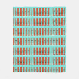 Rode ski's op blauwe achtergrond fleece deken