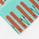 Rode ski's op blauwe achtergrond fleece deken (Hoek)