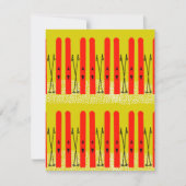 Rode skis op gele kaart (Voorkant)