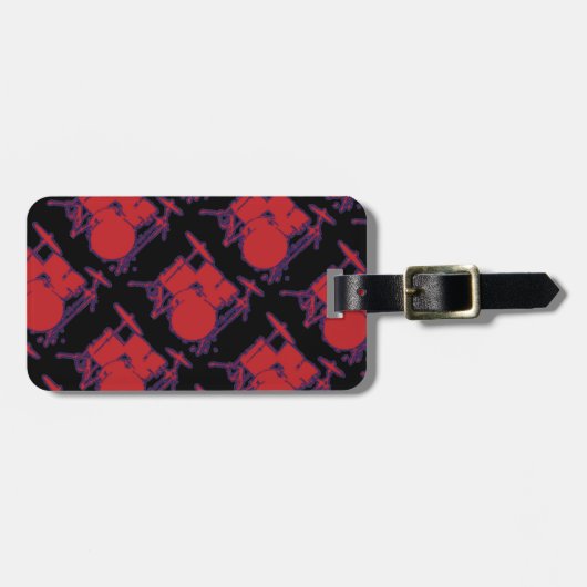 rode slagtrommels bagagelabel (Voorkant horizontaal)