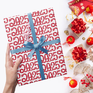 Rode Slang 2025 Chinees Nieuwjaar Cadeaupapier