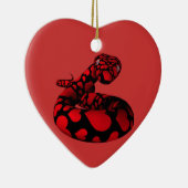 Rode slang met hart keramisch ornament (Rechts)