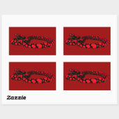 Rode slang met hart rechthoekige sticker (Vel)