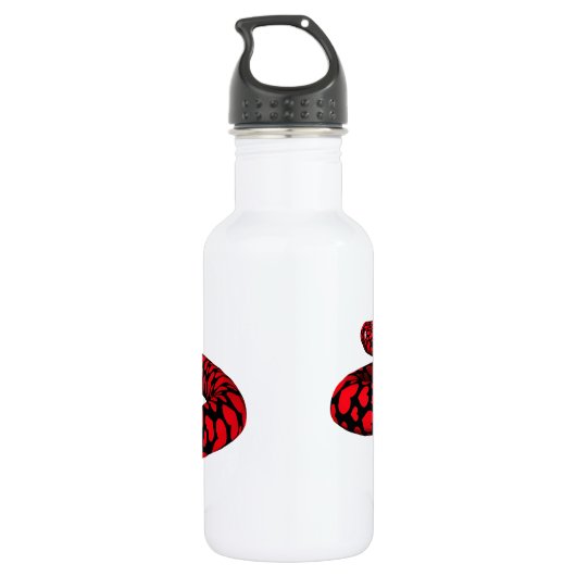 Rode slang met hart waterfles (Achterkant)