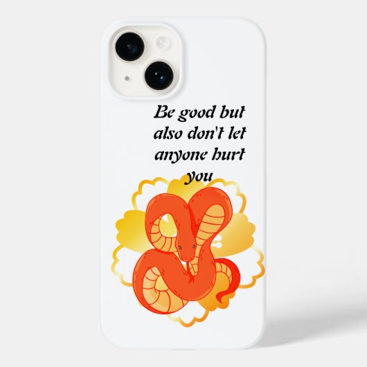 Rode slang op een gouden bloem | Uniek & luxe Case-Mate iPhone Case (Achterkant)