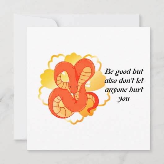 Rode slang op een gouden bloem | Uniek & luxe Kaart (Voorkant)