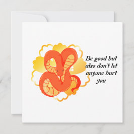 Rode slang op een gouden bloem | Uniek & luxe Kaart