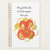 Rode slang op een gouden bloem | Uniek & luxe Planner (Voorkant)