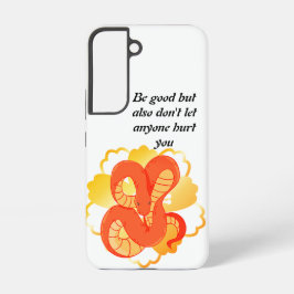 Rode slang op een gouden bloem | Uniek & luxe Samsung Galaxy Hoesje