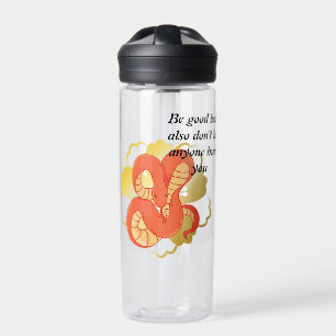Rode slang op een gouden bloem   Uniek & luxe Waterfles