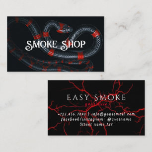 Rode Slang Rookwinkel Vape Zakelijke Kaart Visitekaartje