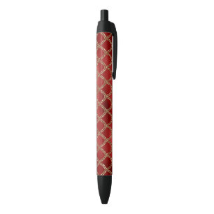 Rode Slang Serpent Reptiel Patroon Zwarte Inkt Pen