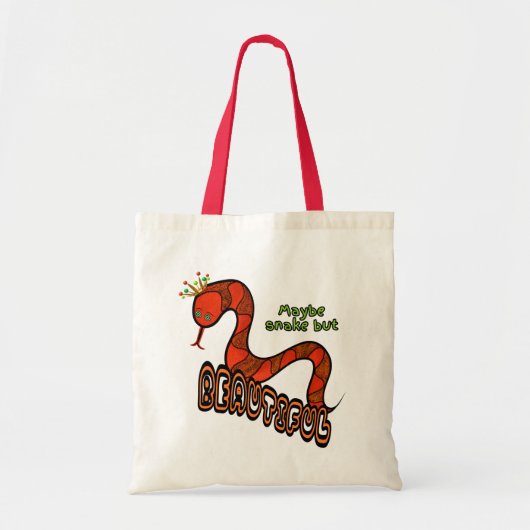 Rode slang tote bag (Voorkant)