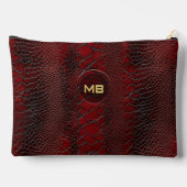 Rode Slangenhuid Leerprint Geprägde Monogram Etui (Achterkant)