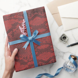 Rode Slangenhuid Print Cadeaupapier