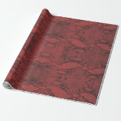 Rode Slangenhuid Print Cadeaupapier (Uitgerold)