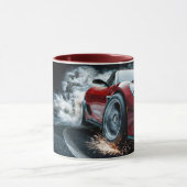 Rode Slanke Drifting Sportwagen Automotive Mok (Midden)