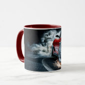 Rode Slanke Drifting Sportwagen Automotive Mok (Voorkant links)