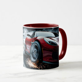 Rode Slanke Drifting Sportwagen Automotive Mok