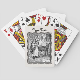 rode slede met wolfsdragende Bossen Pokerkaarten
