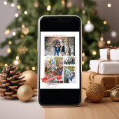  rode slee rijdt fotocollage feestdagenkaart