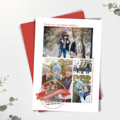  rode slee rijdt fotocollage feestdagenkaart