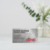 rode sleepwagen | Metallic Grunge achtergrond Visitekaartje (Staand voorkant)