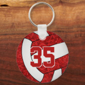 rode sleutelhanger volleybal label (Voorkant)