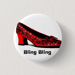 rode slippers, Bling Bling Ronde Button 3,2 Cm