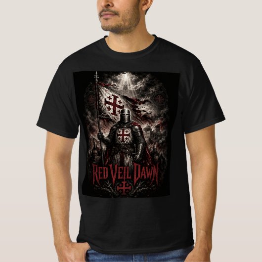RODE SLUIER DAGERAAD - Kruisvaarder T-shirt (Voorkant)