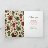 Rode Smaragd Kerst Baby Shower Bedankkaart (Binnen)