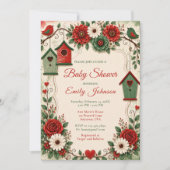 Rode Smaragd Kerst Baby Shower Kaart (Voorkant)