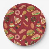 Rode Snack Time Picnic Paper-Borden Papieren Bordje (Voorkant)