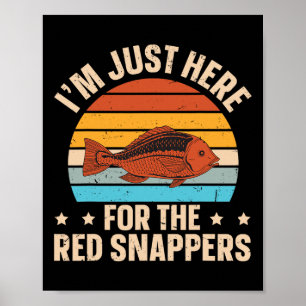 Rode Snapper Diepzee Vissen Ontwerp Voor Een Rode  Poster