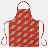 Rode Snapper Patroon Uniseks Keuken Schort (Voorkant)