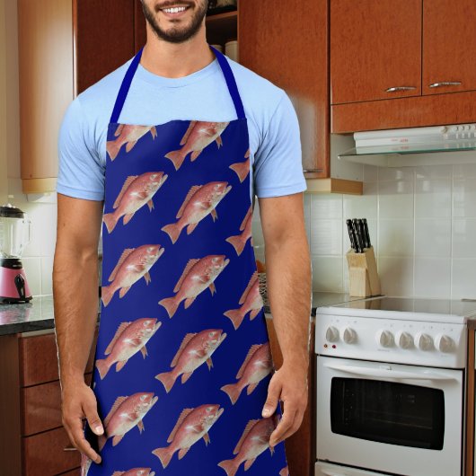 Rode Snapper Patroon Uniseks Keuken Schort
