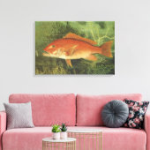 Rode Snapper Vis in de Oceaan,  Marine Life Canvas Afdruk (Insitu (Woonkamer))