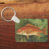 Rode Snapper Vis in de Oceaan,  Marine Life Sleutelhanger (Achterkant)