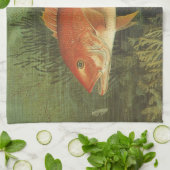 Rode Snapper Vis in de Oceaan,  Marine Life Theedoek (Gevouwen)