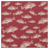Rode Snapper Vis Patroon Rood Naaistof Stof (Close Up)