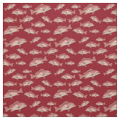 Rode Snapper Vis Patroon Rood Naaistof Stof (Swatch)