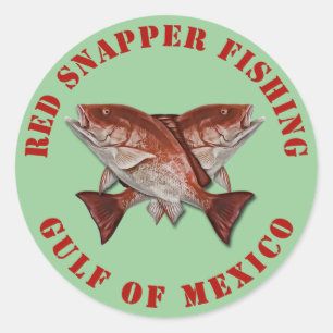 Rode Snapper Vist Golf van Mexico Ronde Sticker