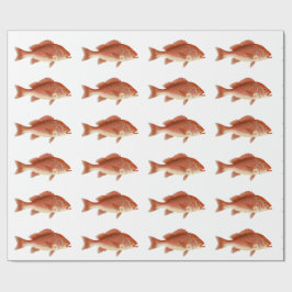 Rode Snapper Wrapping Paper Cadeaupapier