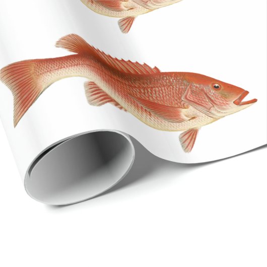 Rode Snapper Wrapping Paper Cadeaupapier (Rol Hoek)
