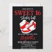 Rode Sneaker Bash Verjaardagsfeestje Kaart (Voorkant)