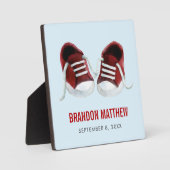 Rode Sneakers Baby Plaque, Baby schoenen Afbeeldin Fotoplaat (Voorkant)